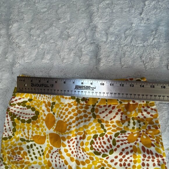 J. Crew Women's Size 2 Mini A-Line Skirt 100% Linen Fiji Floral Yellow Casual - Picture 6 of 6